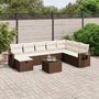 Voir la diapositive 1 : VIDAXL Salon de jardin avec coussins 9 pcs marron resine tressee