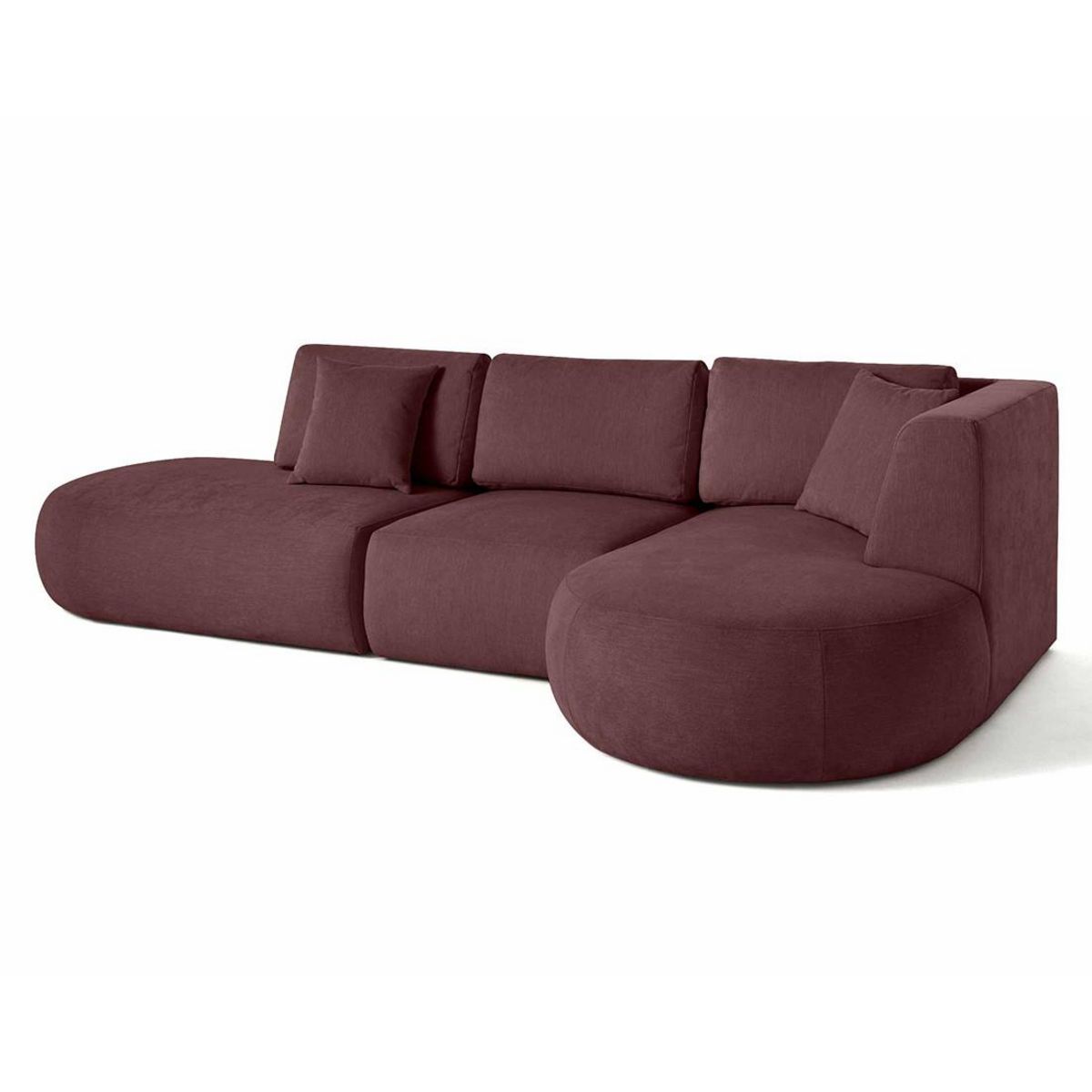 LISA DESIGN Santorini - canapé modulable d'angle droit - 5 places - en tissu texturé