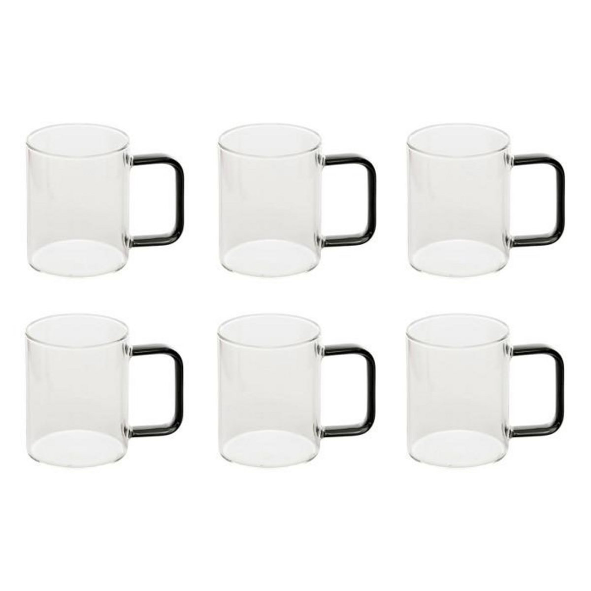 SECRET DE GOURMET Lot de 6 Mugs en Verre  Mia  20cl Transparent