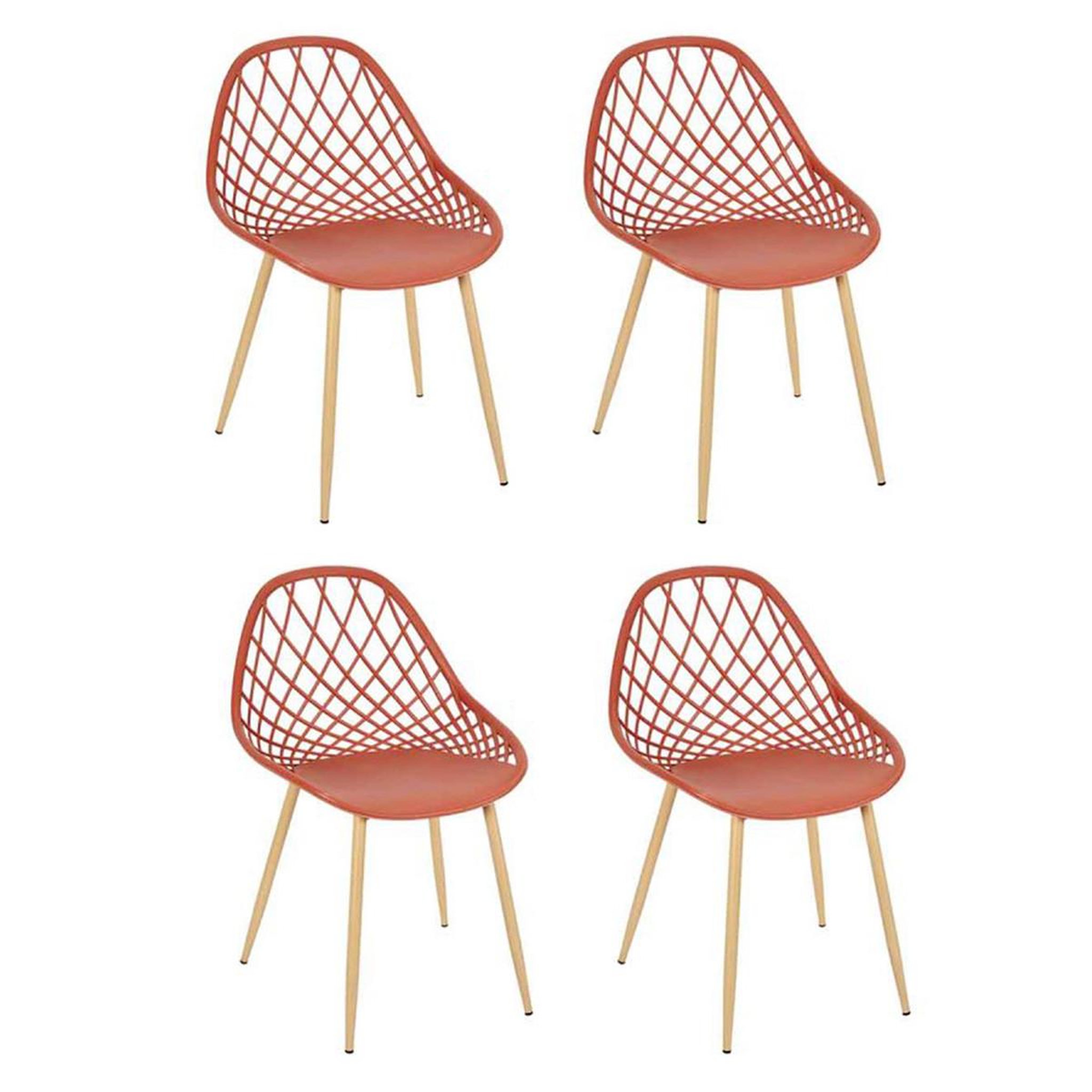 The Home Deco Factory Lot de 4 chaises design  malaga  80cm terracotta