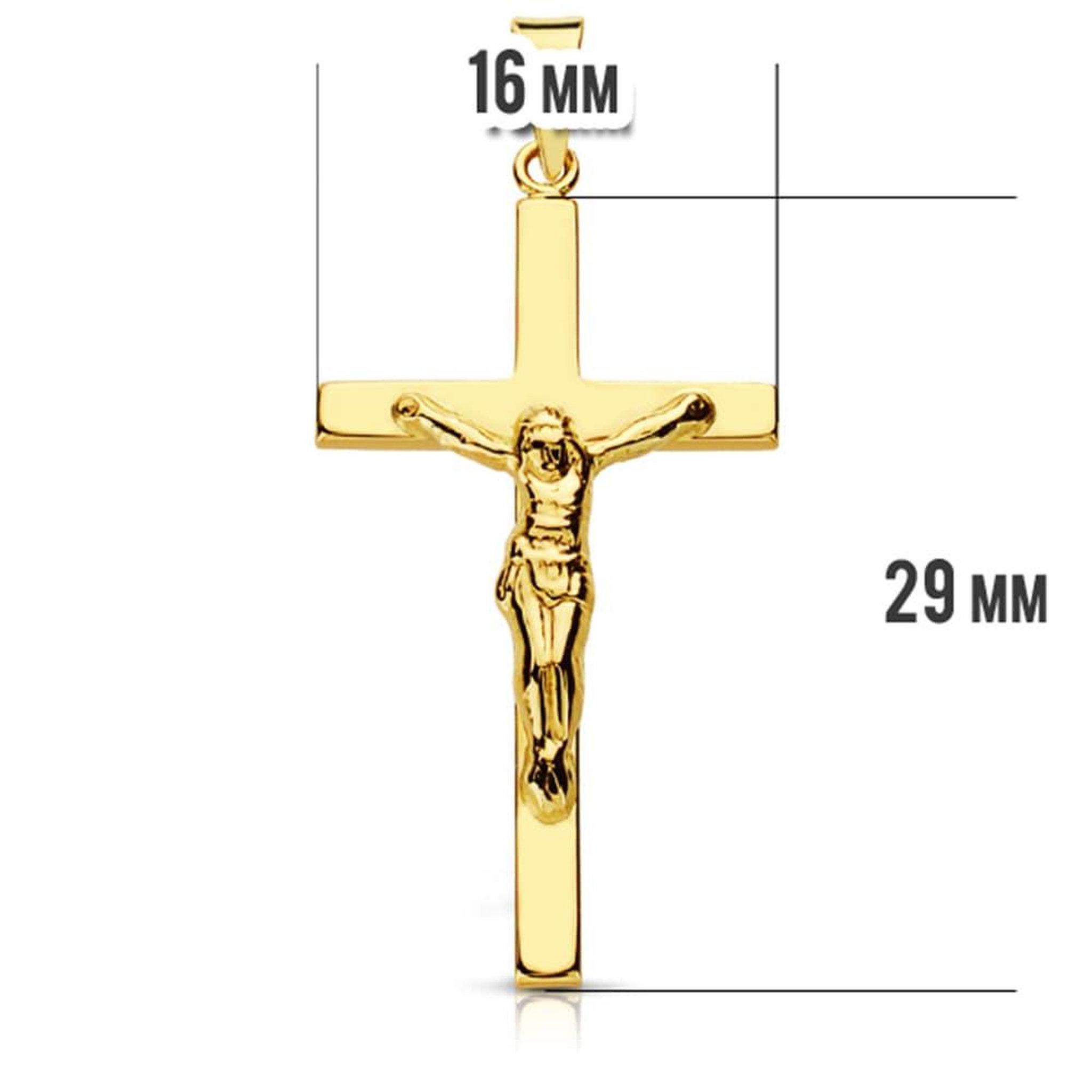 Voir la diapositive 2 : L'ATELIER D'AZUR Pendentif  - Médaille Christ sur la Croix Or 18 Carats 750 Jaune - Chaines Offertes