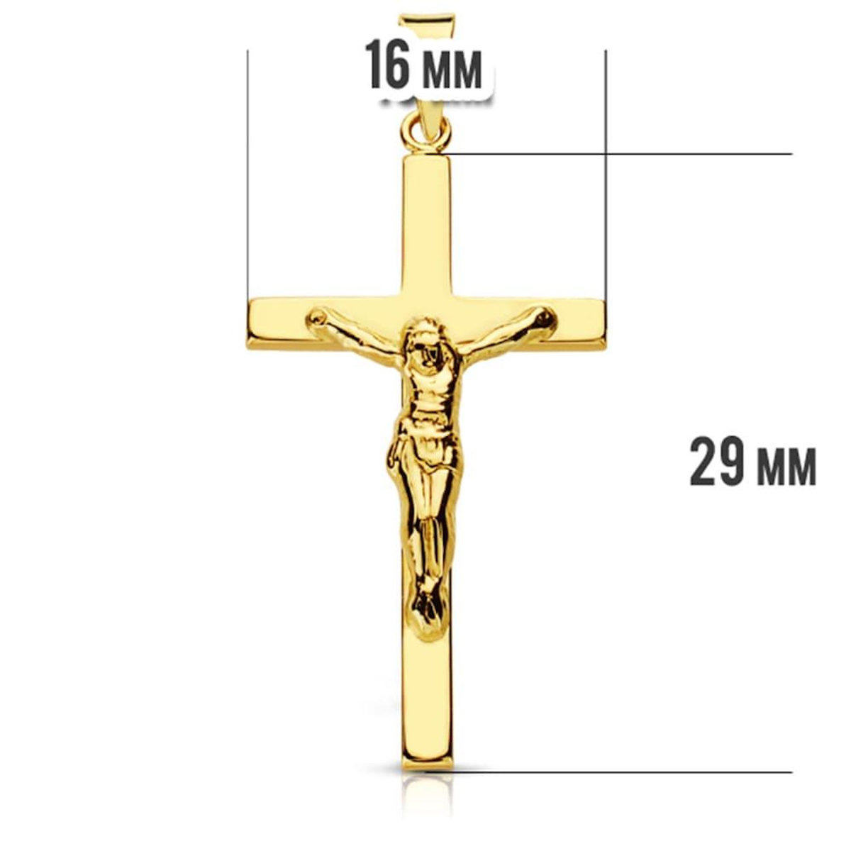 L'ATELIER D'AZUR Pendentif  - Médaille Christ sur la Croix Or 18 Carats 750 Jaune - Chaines Offertes