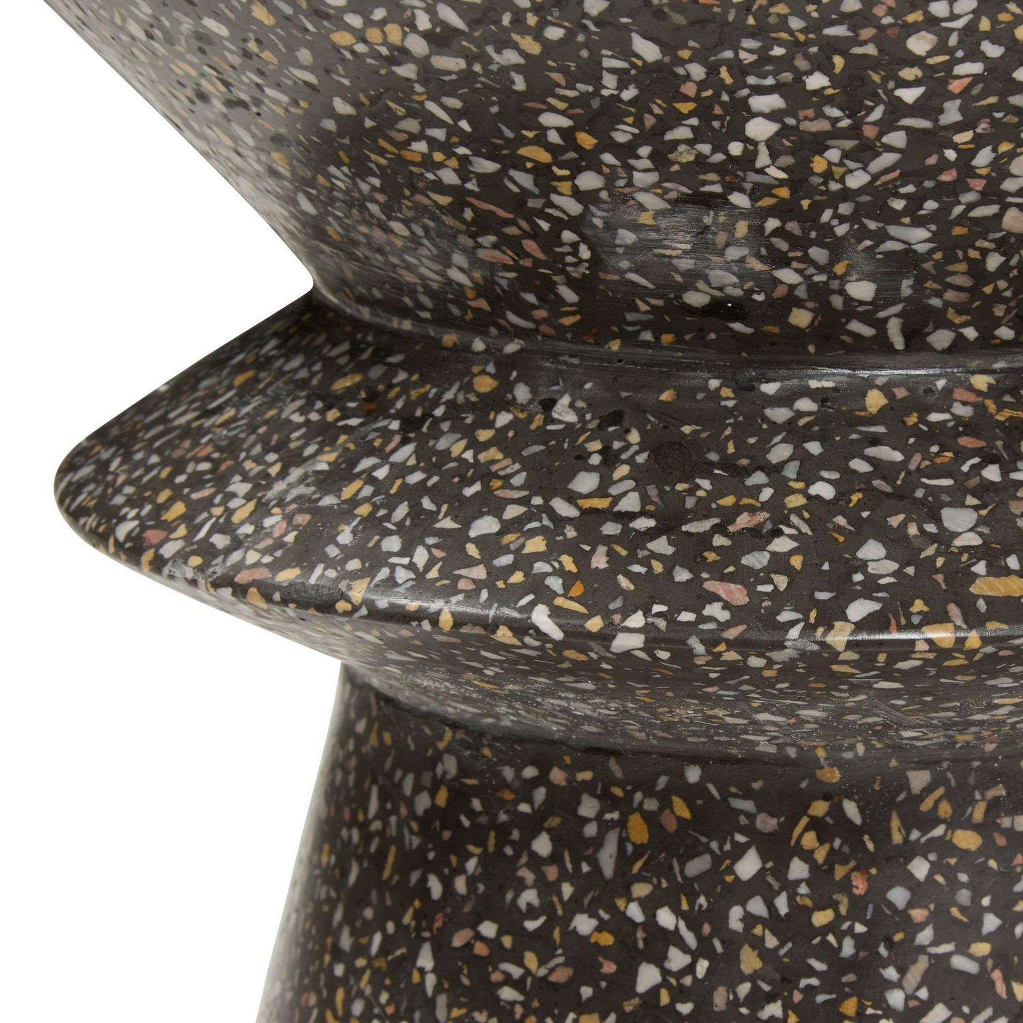 Voir la diapositive 3 : HESPERIDE Table d'appoint de jardin ronde effet terrazzo alturio