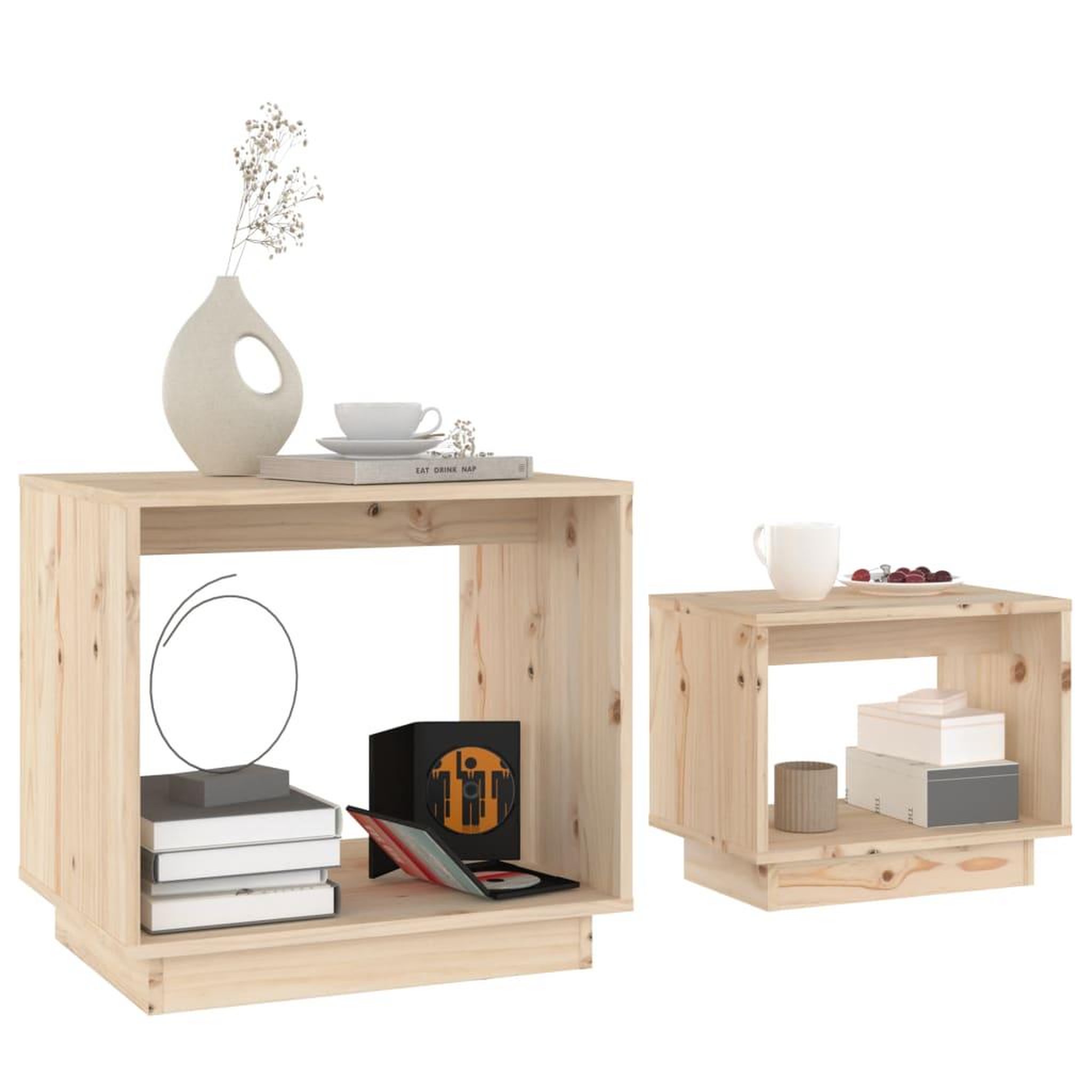 Voir la diapositive 3 : VIDAXL Tables basses gigognes 2 pcs Bois de pin massif