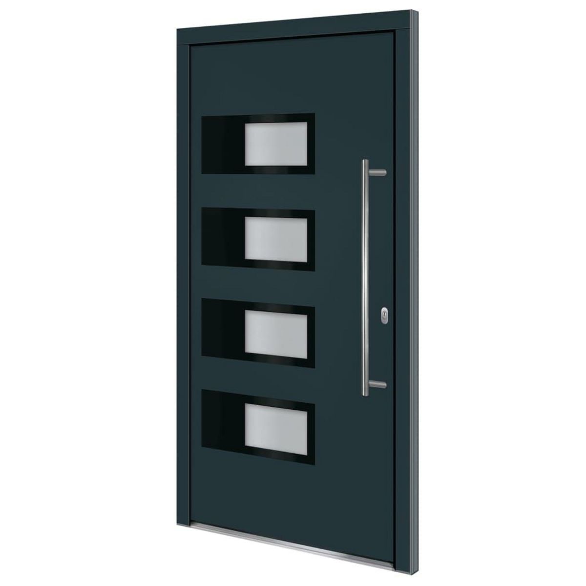 VIDAXL Porte d'entree Anthracite 110x210 cm Aluminium et PVC