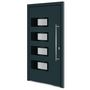 Voir la diapositive 2 : VIDAXL Porte d'entree Anthracite 110x210 cm Aluminium et PVC