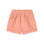 Petit Béguin Short enfant en gaze de coton Santa Giulia. Coloris disponibles : Orange