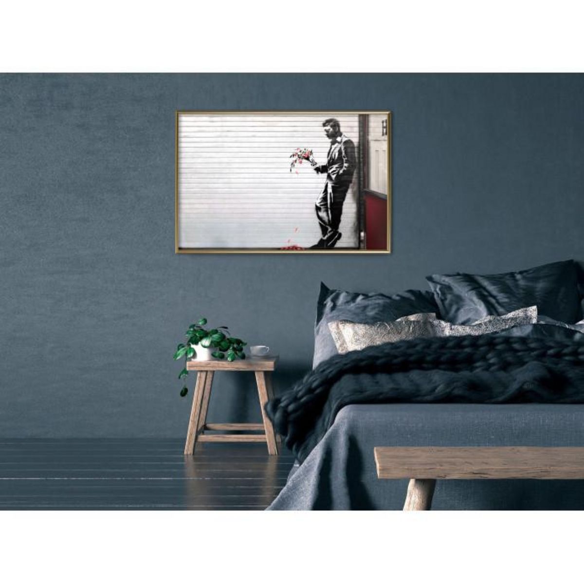 Paris Prix Affiche Murale Encadrée  Banksy Waiting in Vain