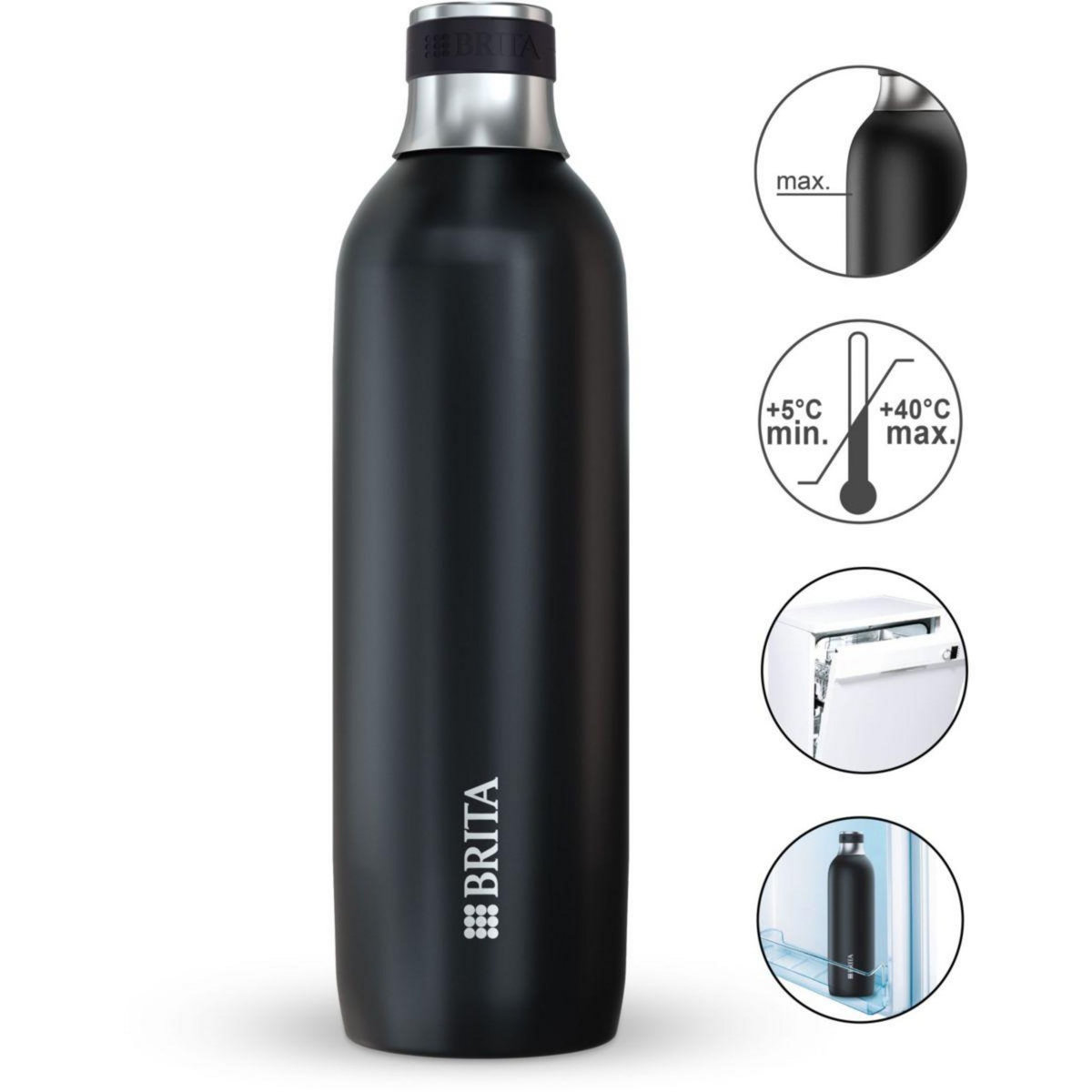 Brita Bouteille isotherme isotherme noire sodatrio 1litre