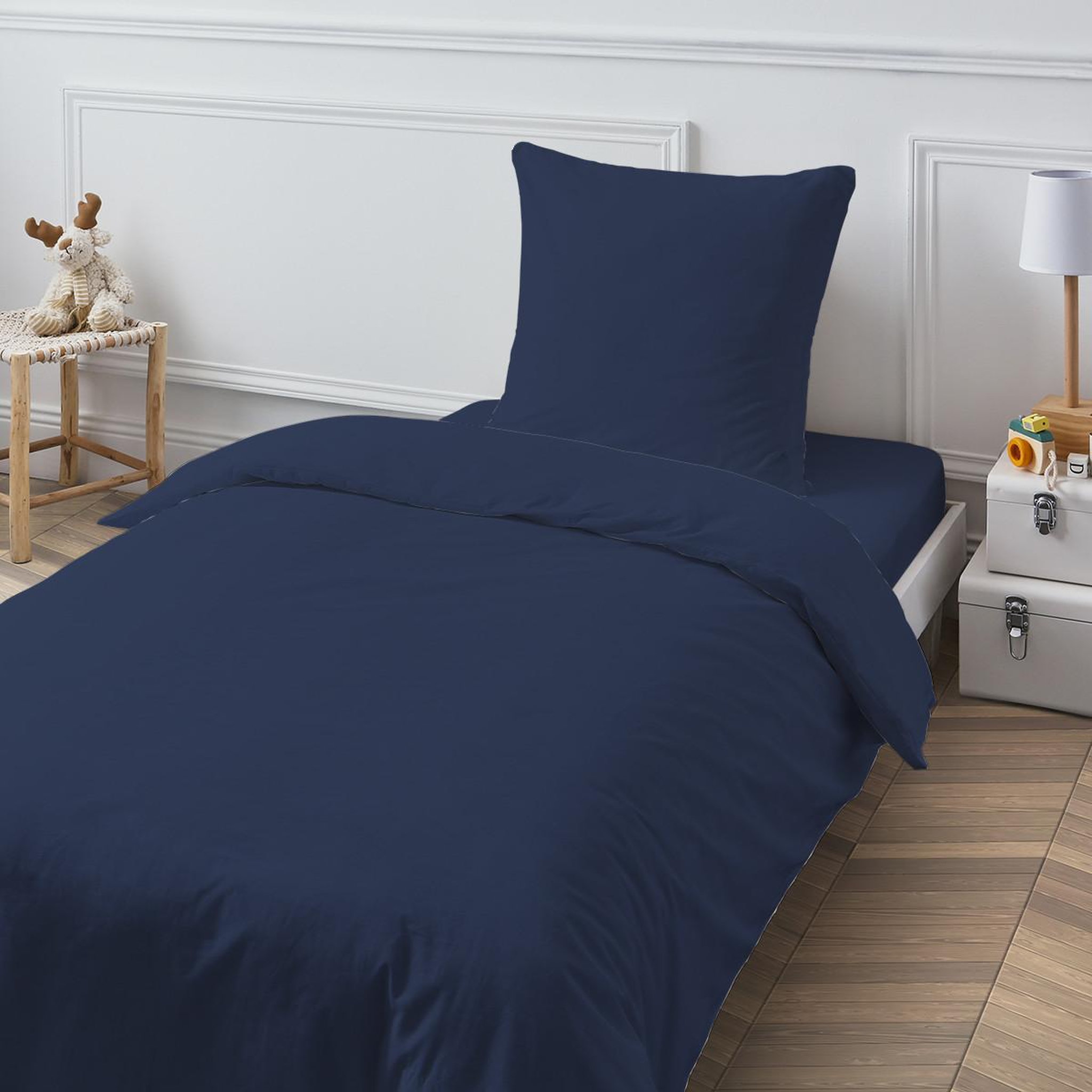 Voir la diapositive 4 : FUTURE HOME Drap housse en coton 57 fils uni bonnet 25cm