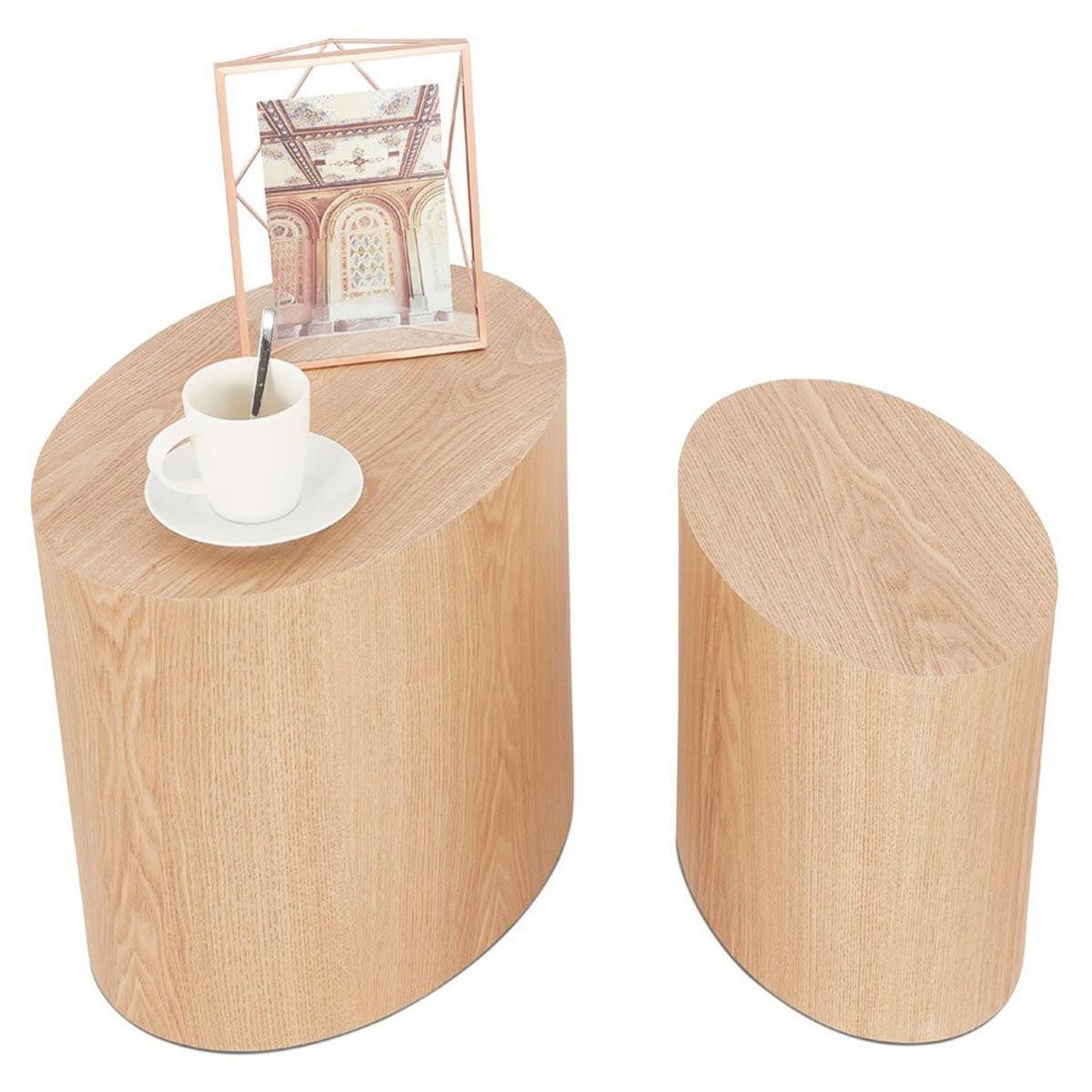 Voir la diapositive 4 : Paris Prix Lot de 2 tables d'appoint en bois  ibla  48cm naturel