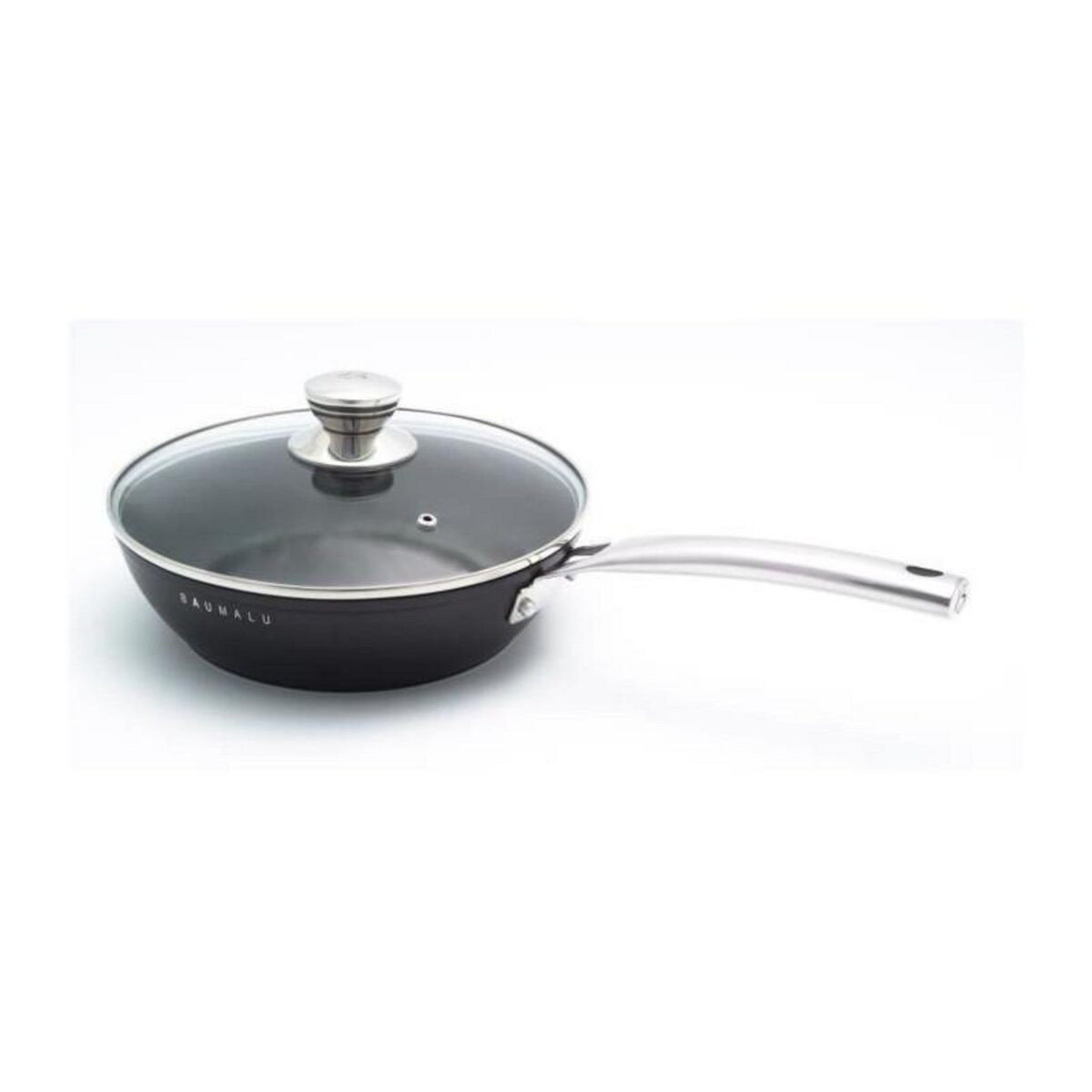 BAUMALU Sauteuse 24 cm + couvercle en verre  BLACK EDITION