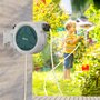 Voir la diapositive 2 : OUTSUNNY Dévidoir mural enrouleur automatique pivotant 180° tuyau 30 + 2 m avec lance arrosage 7 modes support mural intégré gris clair vert