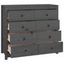 Voir la diapositive 3 : VIDAXL Armoire laterale Gris 100x40x90 cm Bois de pin massif
