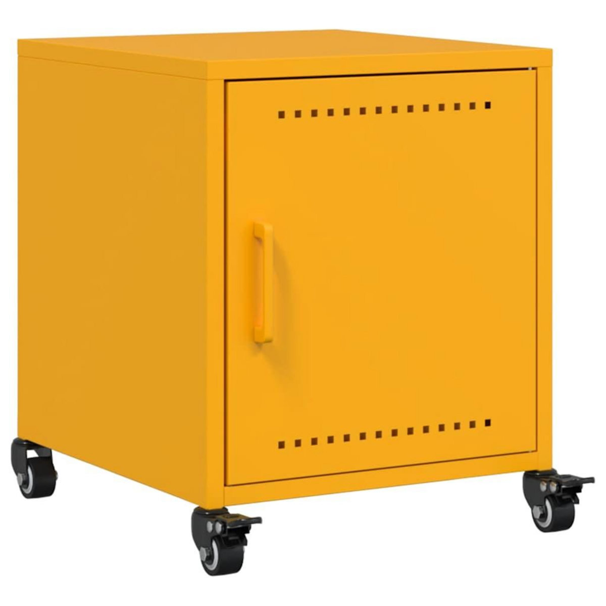 VIDAXL Table de chevet jaune moutarde 36x39x43,5 cm acier