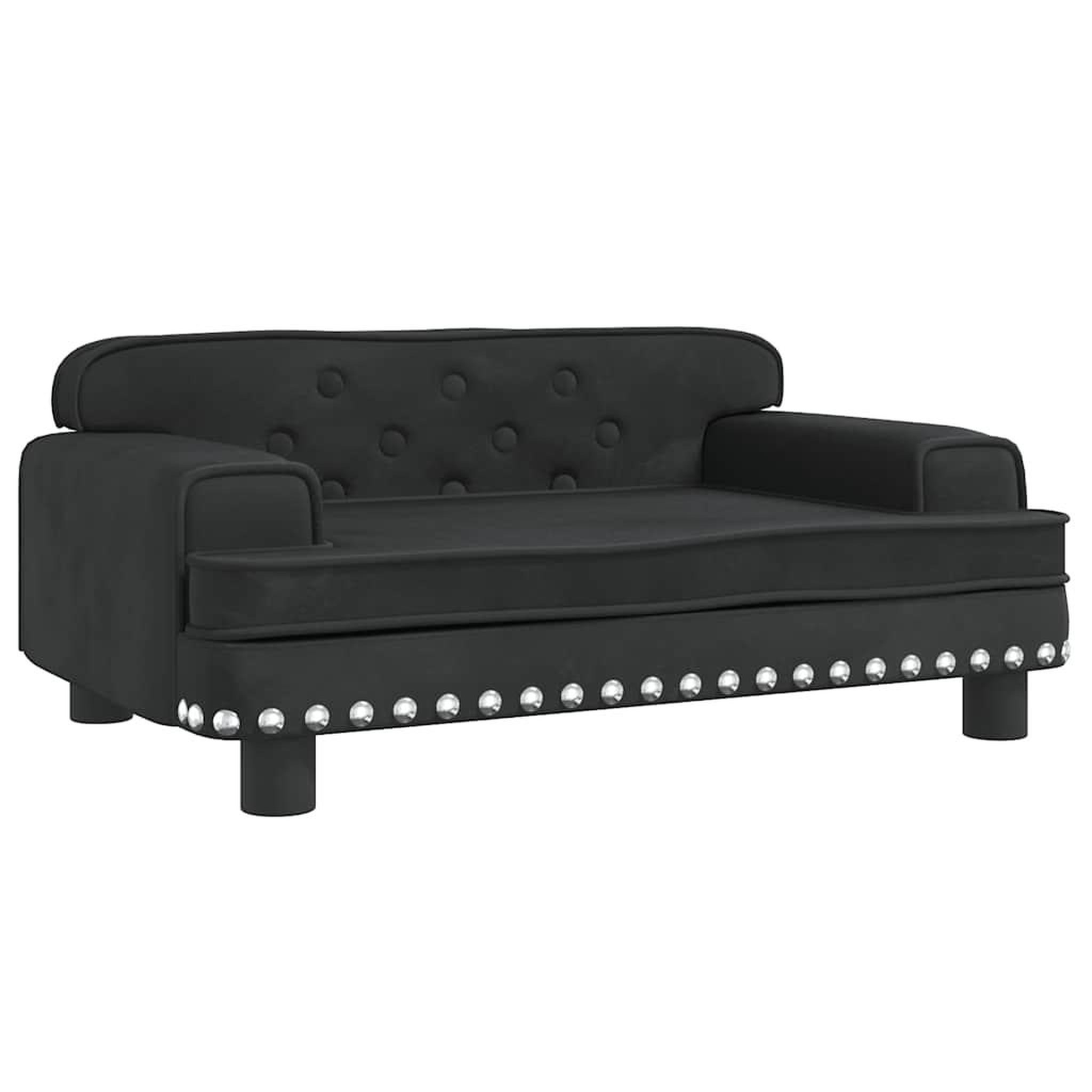 VIDAXL Lit pour chien noir 70x45x30 cm velours