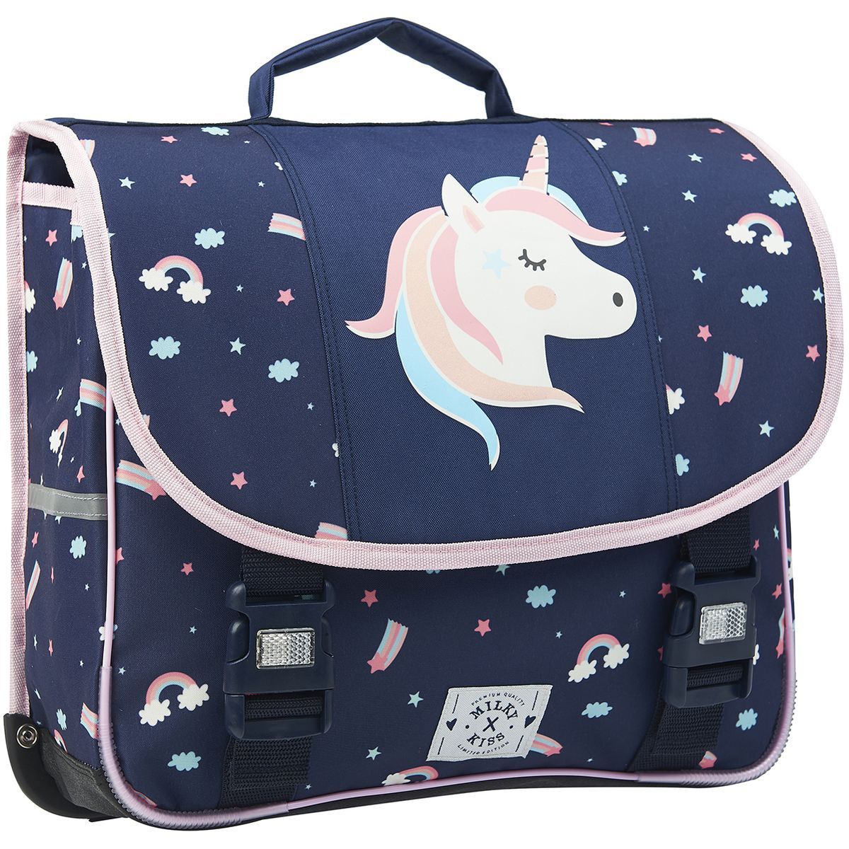 Milky Kiss Cartable 38 cm CP/CE1/CE2 bleu imprimé LICORNE