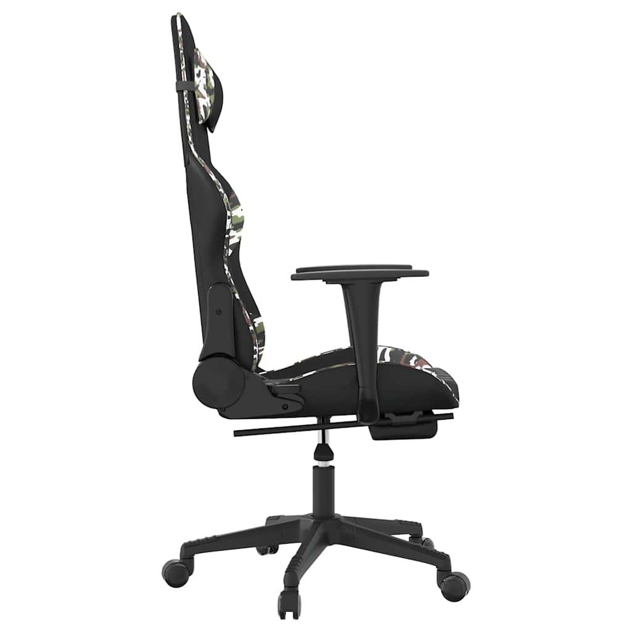 Voir la diapositive 5 : VIDAXL Chaise de jeu de massage repose-pied Noir&Camouflage Similicuir