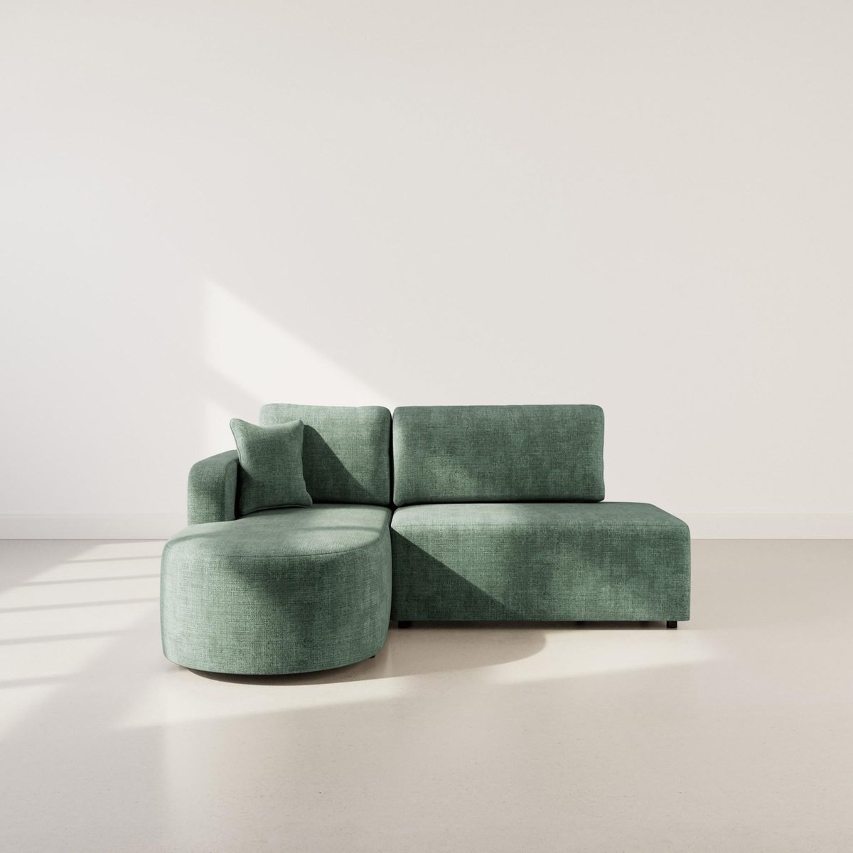 BEST MOBILIER Miro - canapé d'angle gauche 4 places convertible avec coffre en velours texturé