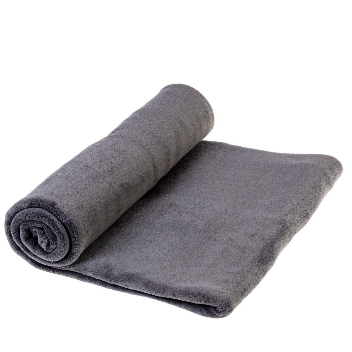 ATMOSPHERA Plaid en microfibre - 180 x 230 cm - Gris