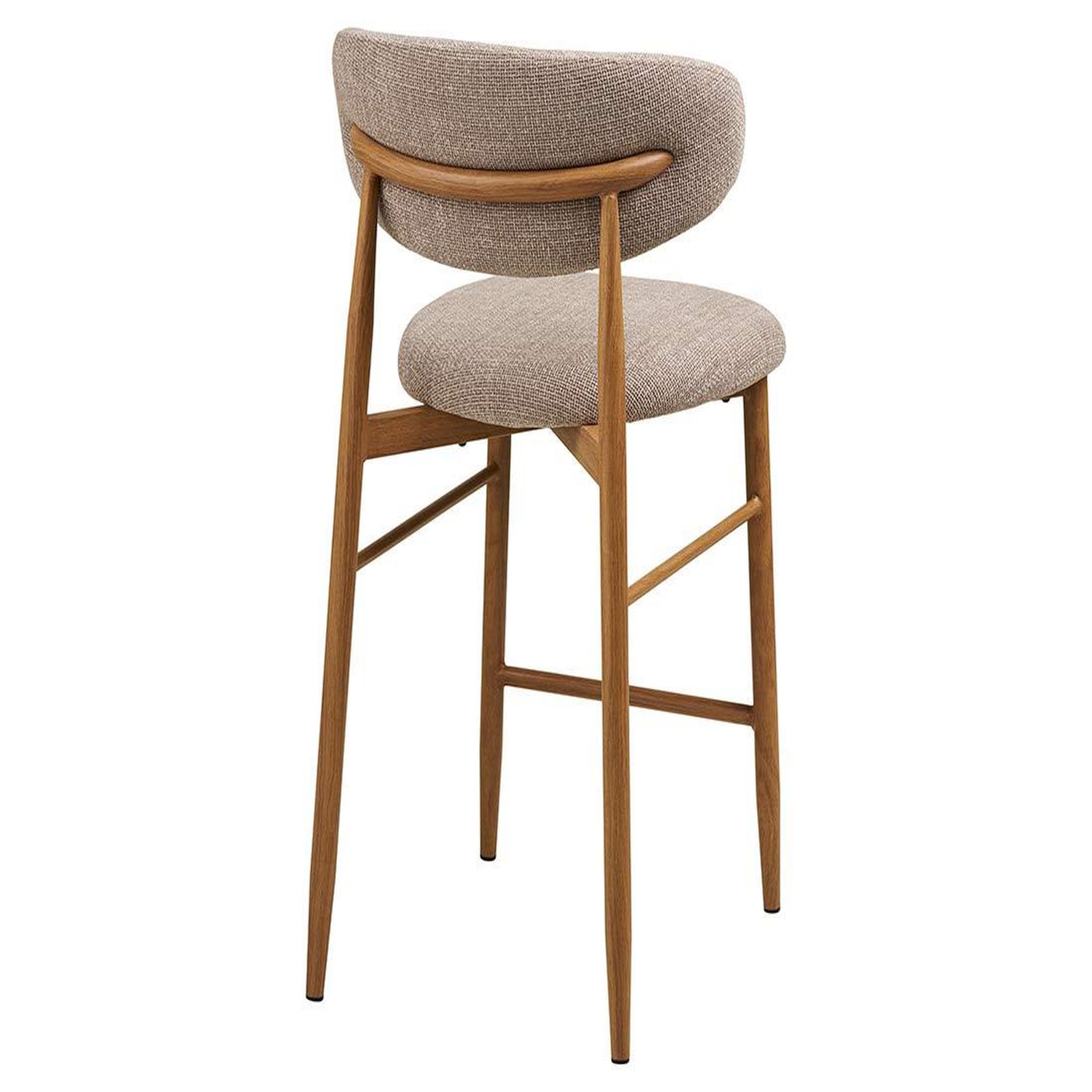 Voir la diapositive 5 : BEST MOBILIER Eddie - lot de 2 tabourets en tissu texturé - pieds en acier effet bois