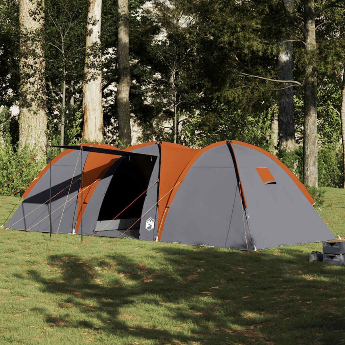 VIDAXL Tente familiale a dome 8 personnes gris et orange impermeable