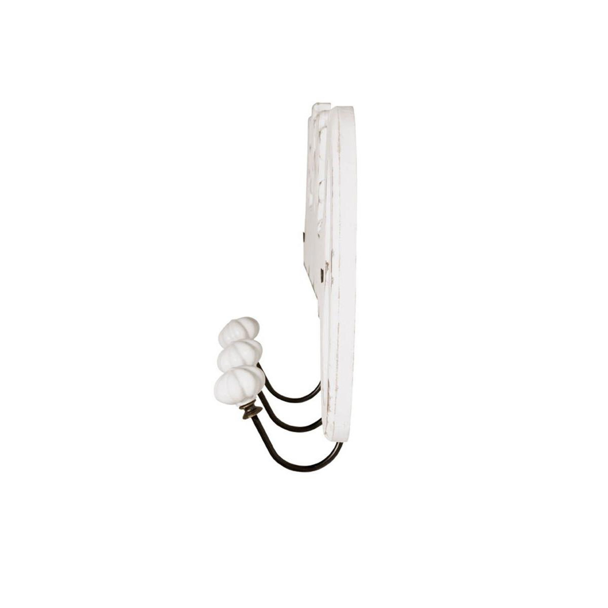 Voir la diapositive 4 : Paris Prix Patère murale 3 crochets  key  50cm blanc