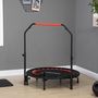 Voir la diapositive 2 : HOMCOM Trampoline de Fitness gym pliable - poignée réglable, écran LCD, 28 ressorts - Ø 102 cm - noir rouge