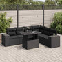 Voir la diapositive 1 : VIDAXL Salon de jardin 7 pcs avec coussins noir resine tressee
