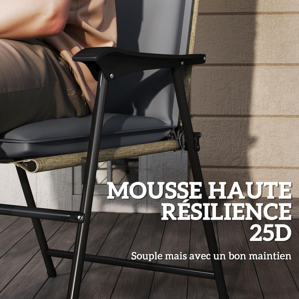 OUTSUNNY Lot de 4 coussins galettes assise dossier de chaises fauteuils de jardin polyester gris