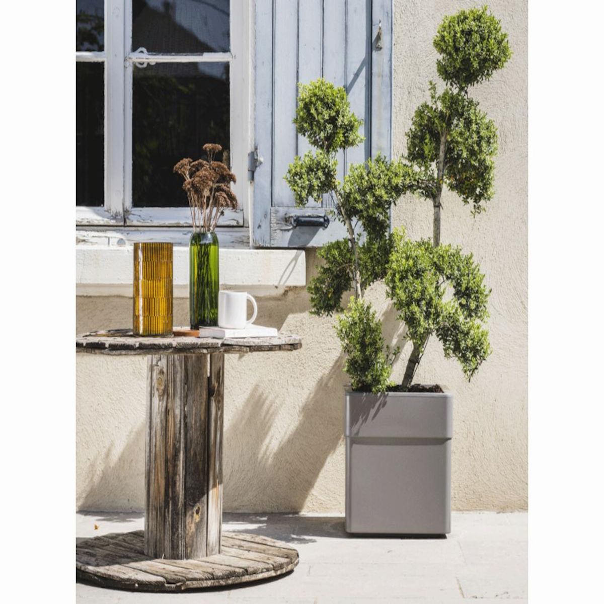 Eda Pot de fleur carré Carel taupe 39 x 39 x 39 cm - Eda