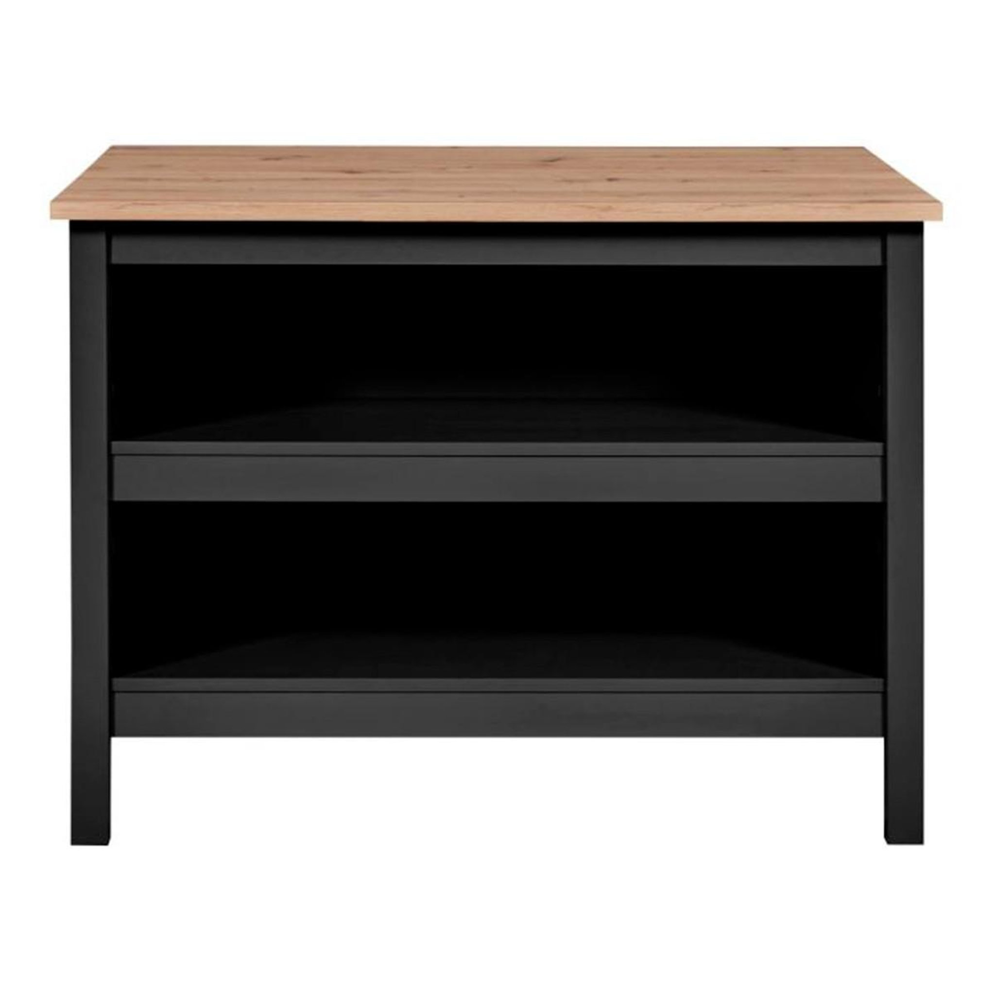 INTERLINK Ilot de cuisine  melina  124cm noir & chêne