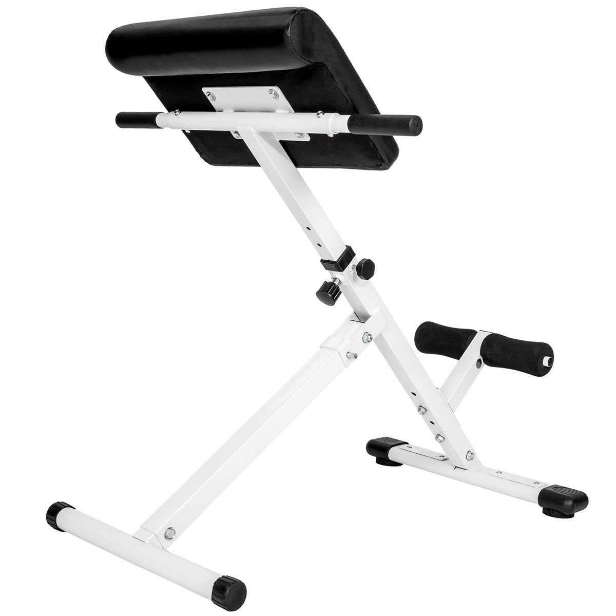 tectake Appareil de musculation pour le dos et les abdominaux pour dorsaux et abdominaux réglable sur 5 positions noir/blanc 89 x 69 x 88 cm