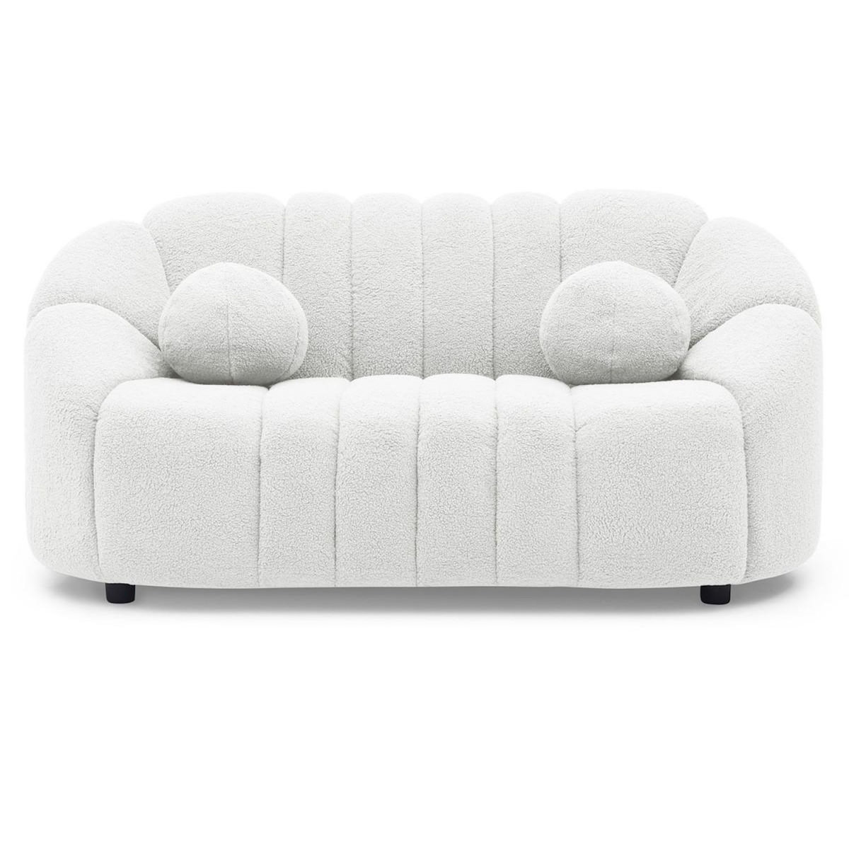 Paris Prix Canapé 2 places Bouclette  Spencer  162cm Blanc