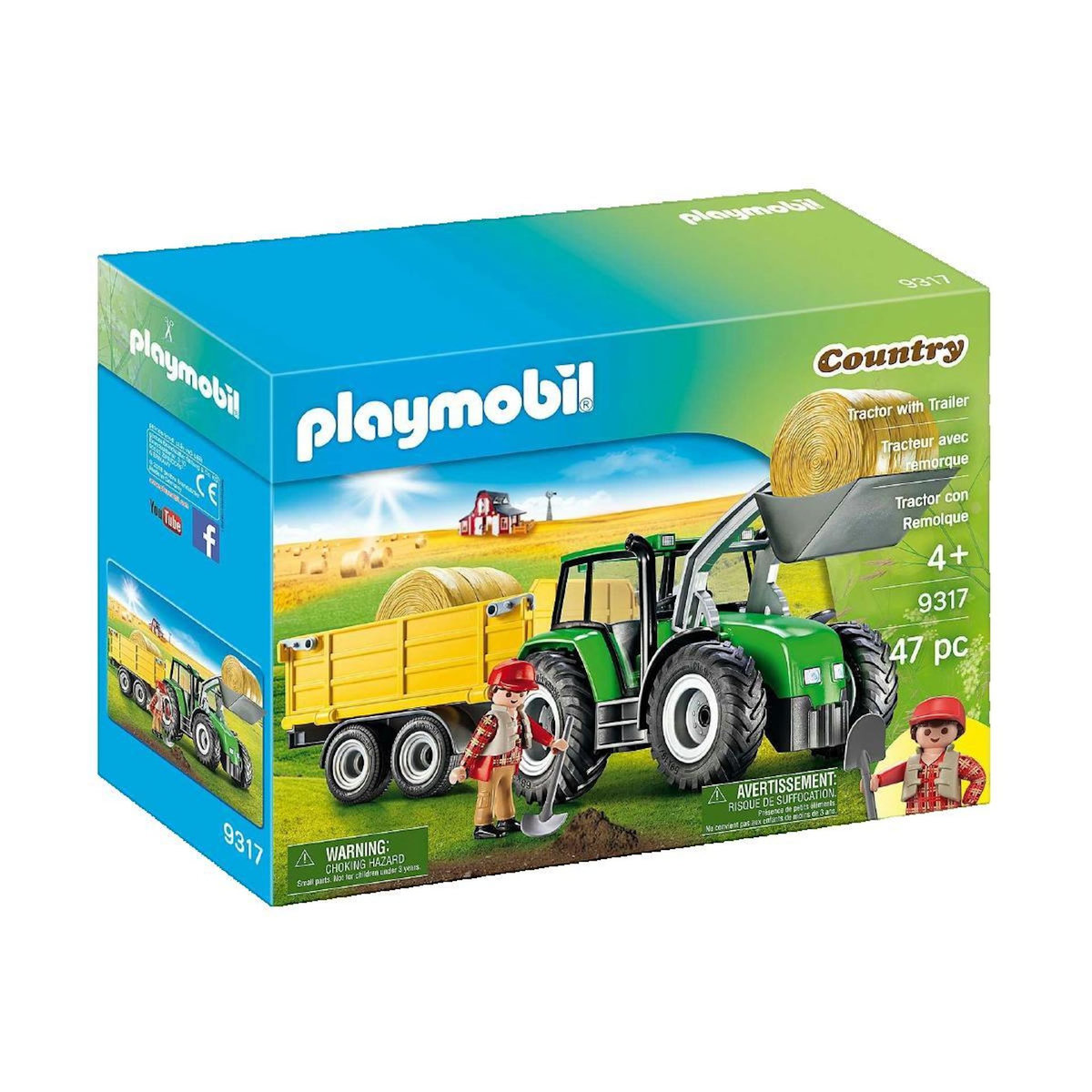 PLAYMOBIL Jeu de construction Playmobil Tracteur avec remorque inclinable