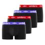 Voir la diapositive 1 : UMBRO Lot de 4 Boxers coton homme uni ceinture colorées