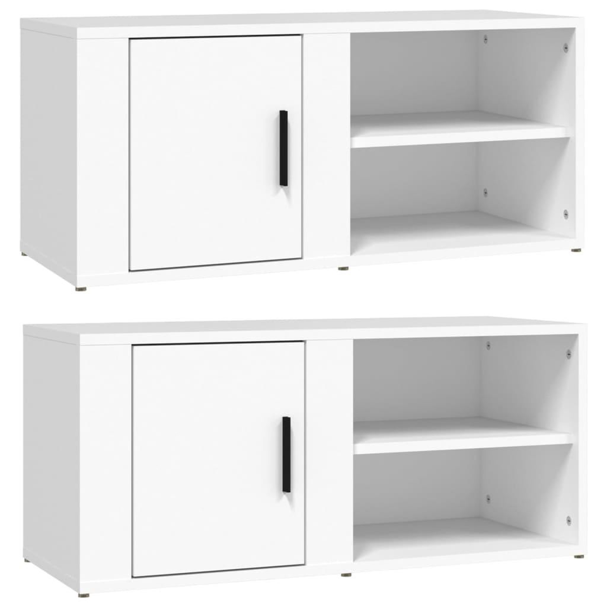 Voir la diapositive 2 : VIDAXL Meubles TV 2 pcs Blanc 80x31,5x36 cm Bois d'ingenierie