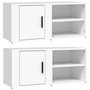 Voir la diapositive 2 : VIDAXL Meubles TV 2 pcs Blanc 80x31,5x36 cm Bois d'ingenierie