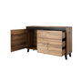 Voir la diapositive 2 : BEST MOBILIER Lord - buffet bas - effet bois et noir - 3 tiroirs et 1 porte - 138 cm