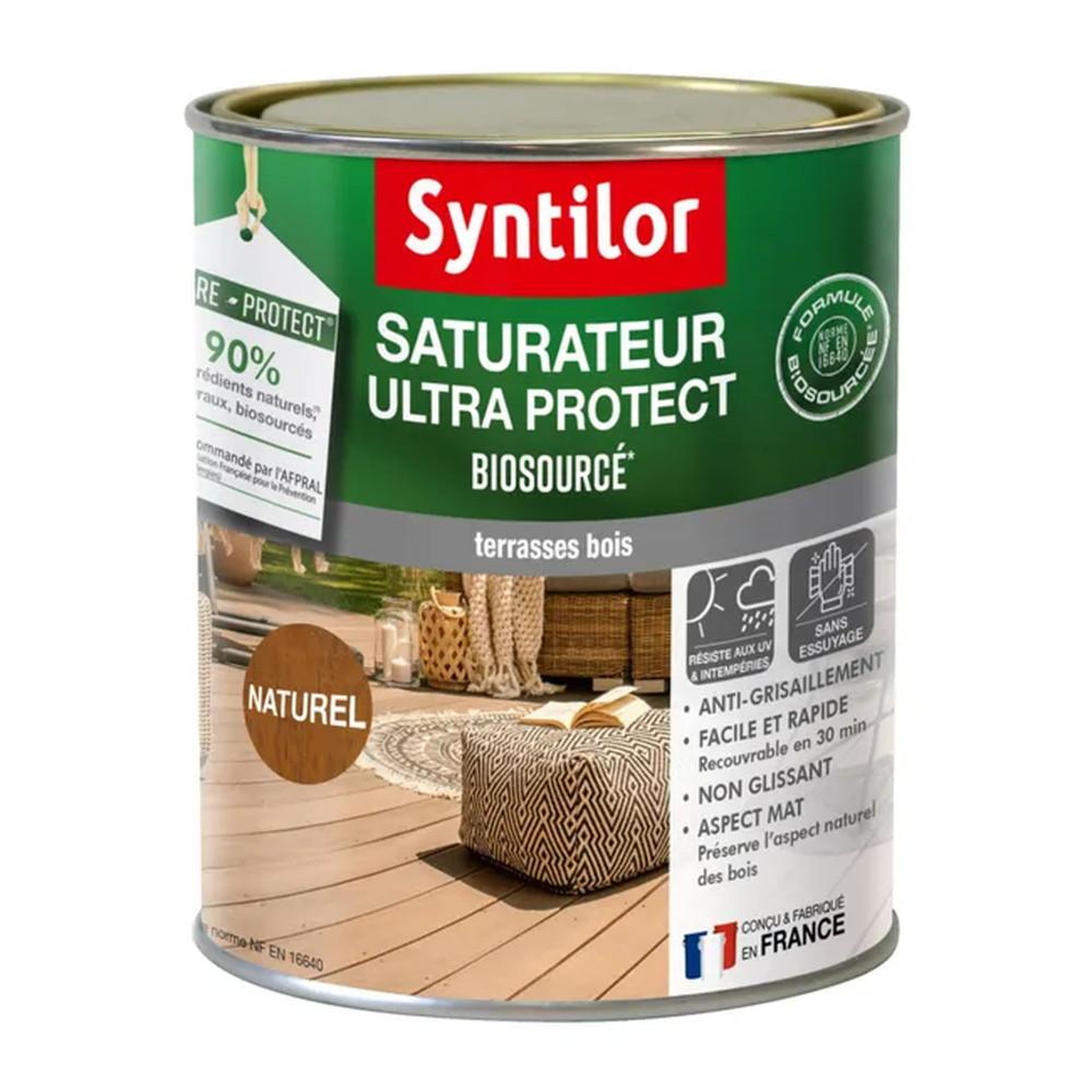 CENTRALE BRICO Saturateur Biosourcé nature protect pour bois, naturel, mat 0.75 l
