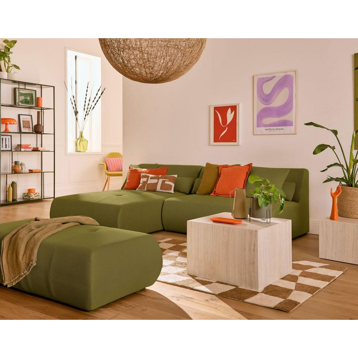 LISA DESIGN Onyx - canapé modulable d'angle réversible 4 places - en tissu mailles 3d