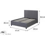 Voir la diapositive 4 : Habitat et Jardin Lit double avec coffre  Carla  - 140 x 190 - Gris