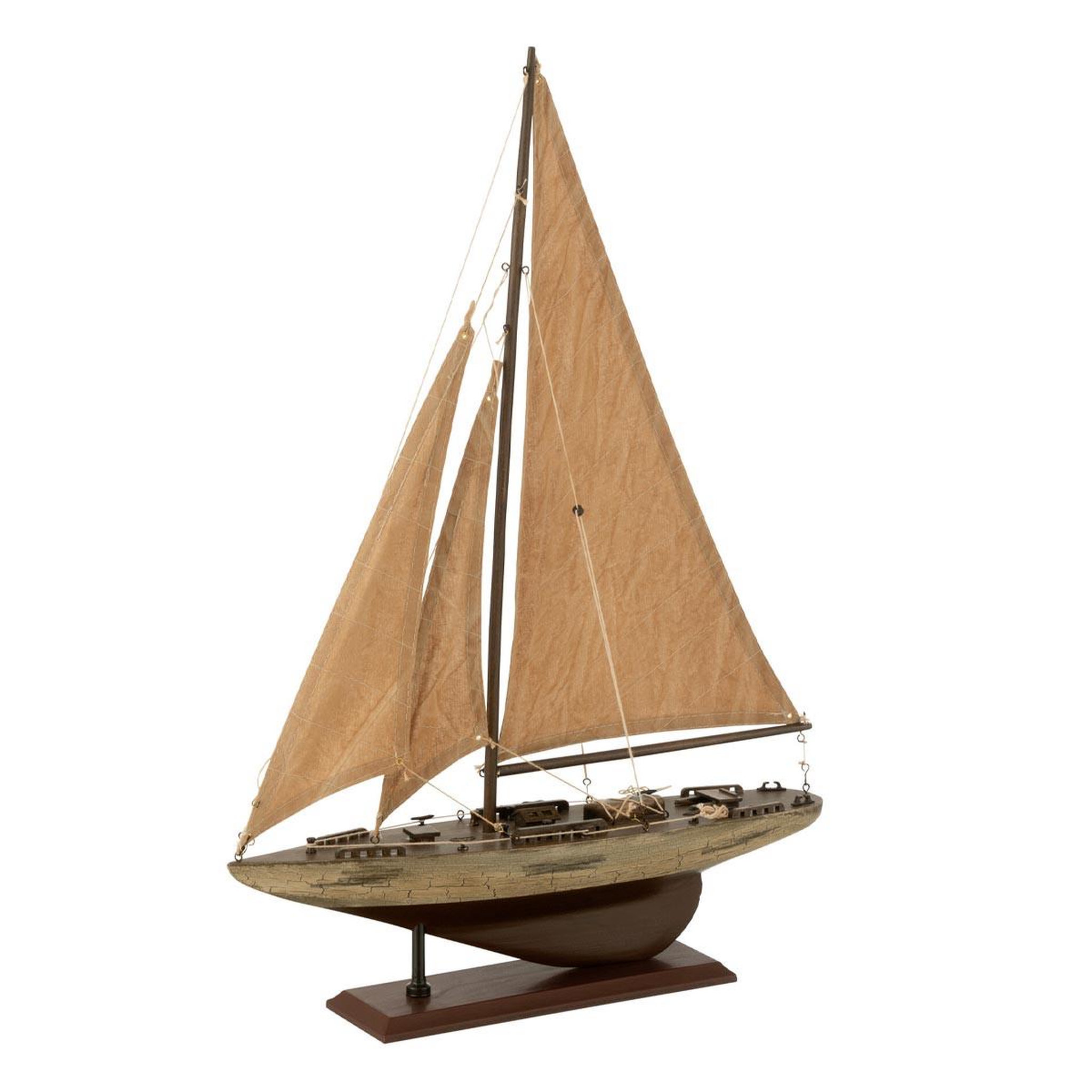 J-LINE Voilier déco en bois  harrison  59cm marron