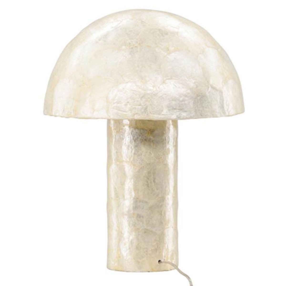 Paris Prix Lampe à Poser Design en Capiz  Lindon  48cm Gris Clair