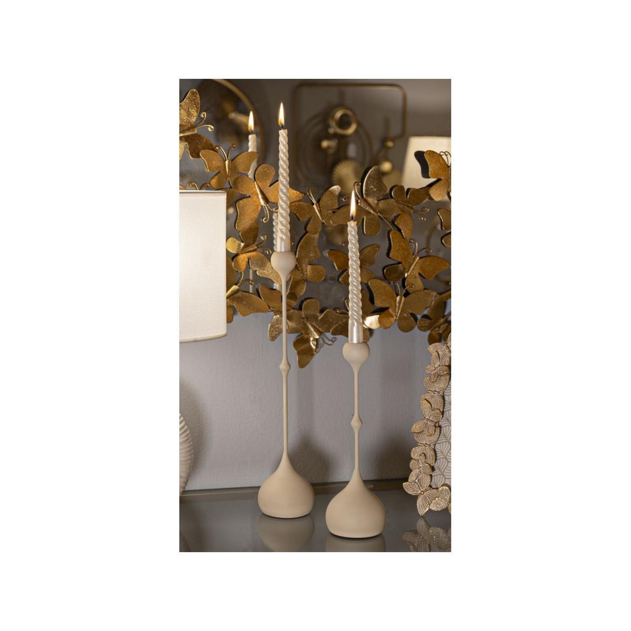 Voir la diapositive 4 : Paris Prix Lot de 2 chandeliers  slimmy  37cm crème
