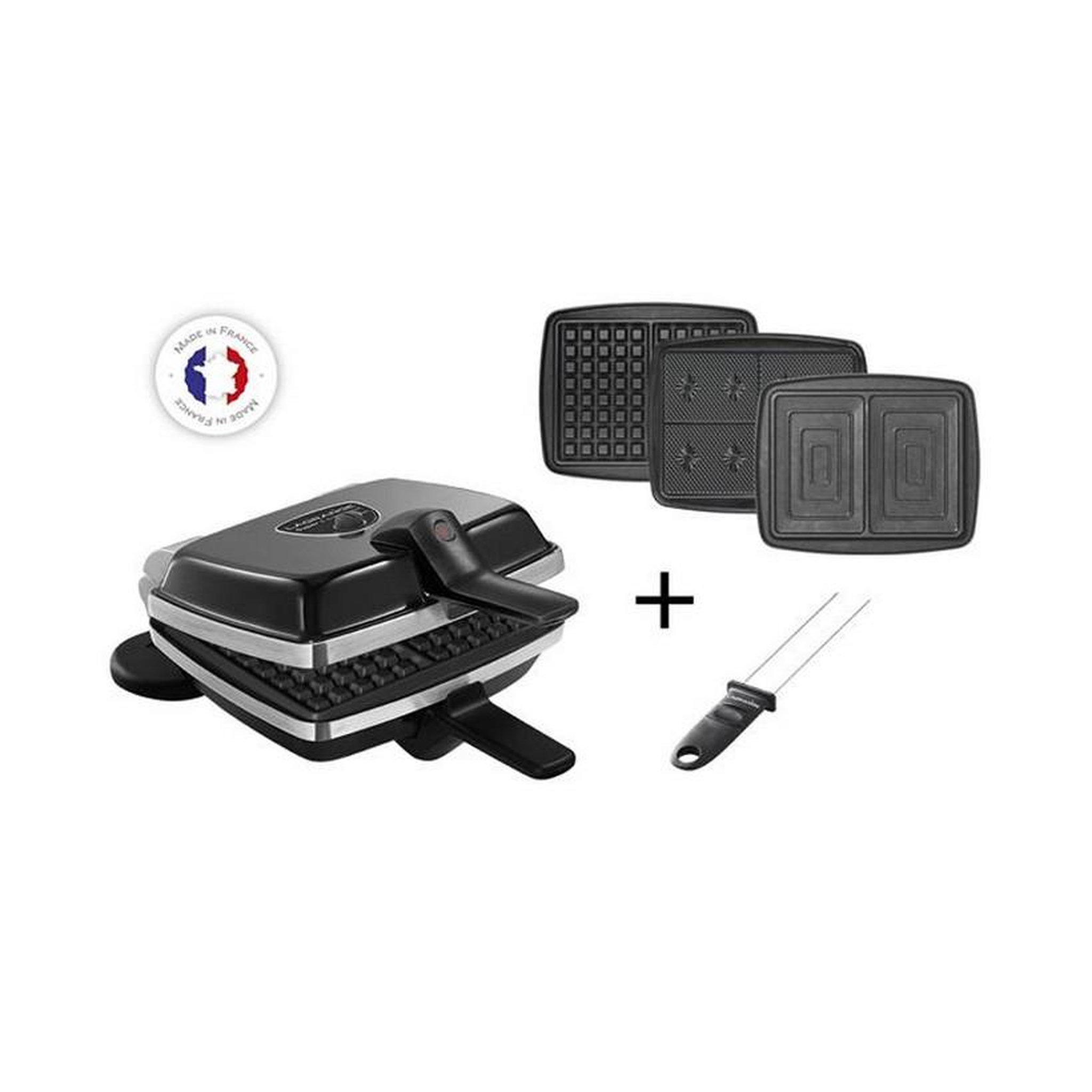 LAGRANGE Croque-gaufre-gaufrettes 3 plaques 1000w noir - 039624