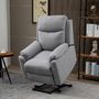 Voir la diapositive 2 : HOMCOM Fauteuil de relaxation électrique - fauteuil releveur inclinable avec repose-pied ajustable et télécommande - tissu polyester aspect lin gris clair chiné