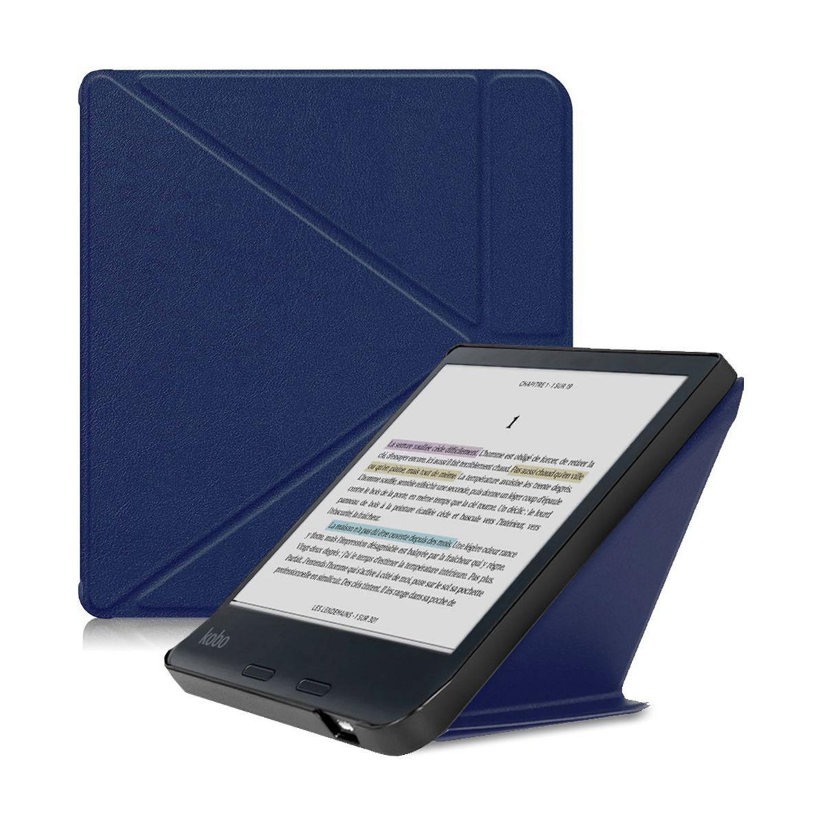 IBROZ Etui Origami Kobo Libra Colour 2024 bleu