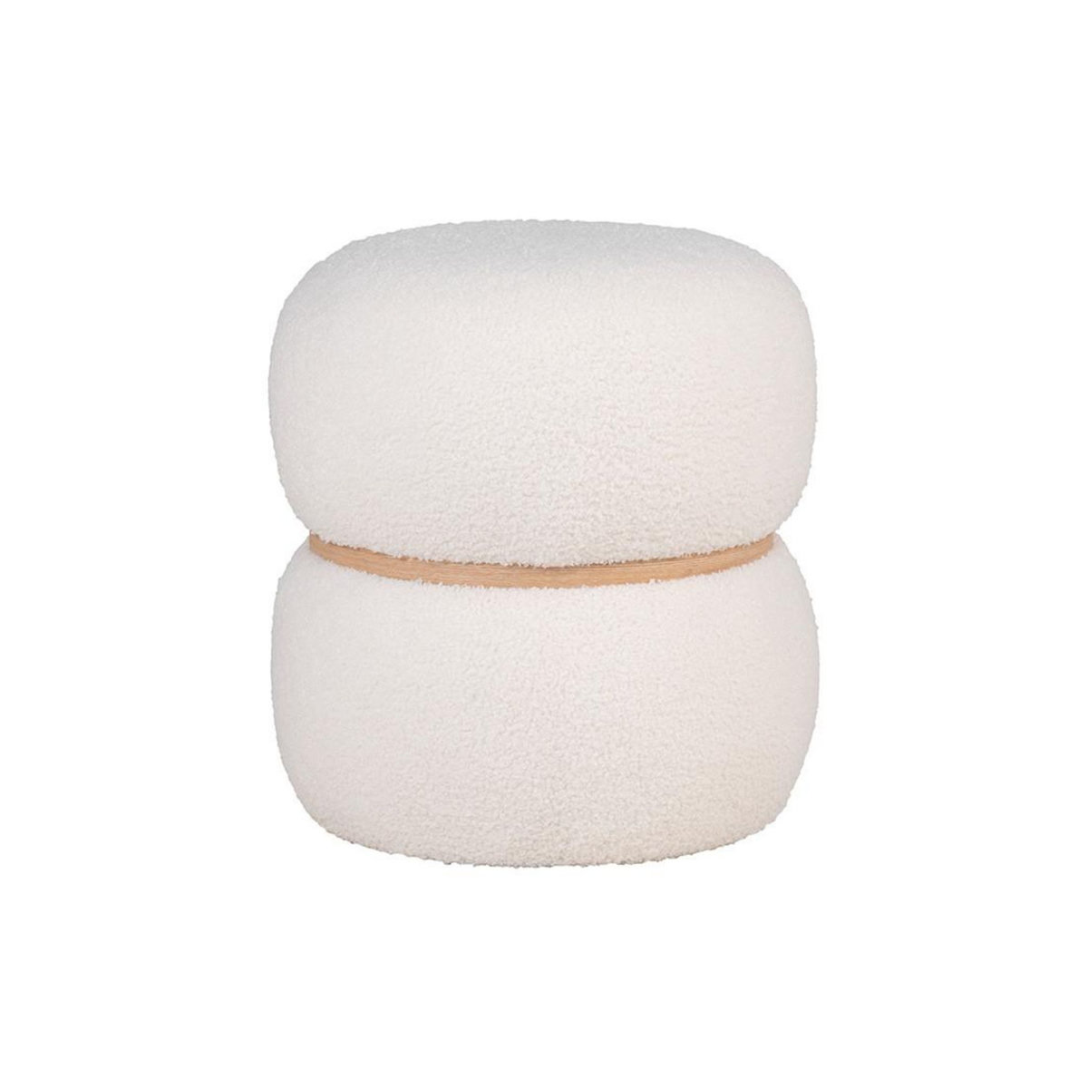 LISA DESIGN Sataya - pouf - en tissu bouclette