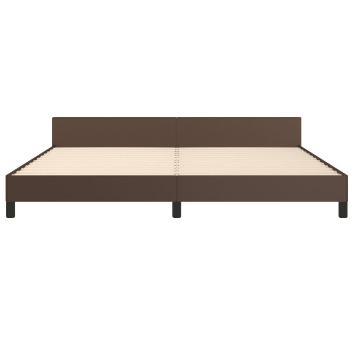 VIDAXL Cadre de lit avec tete de lit sans matelas marron 200x200 cm